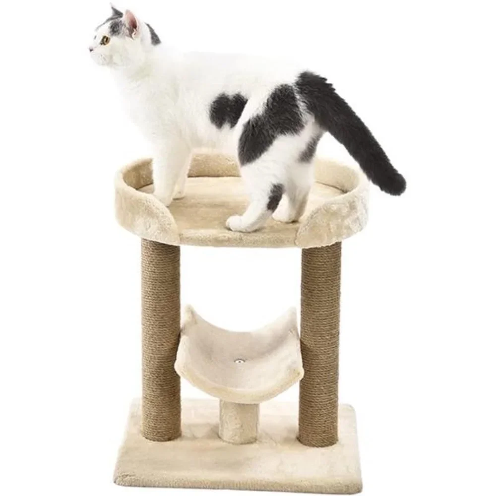 Cat Tree With Scratching Post - 18 x 14 x 22 Inches, Beige
